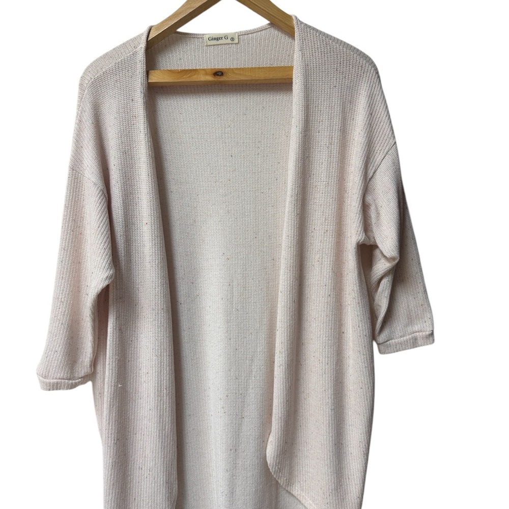 Ginger G Blush Pink Cardigan with Three-Quarter Sleeves